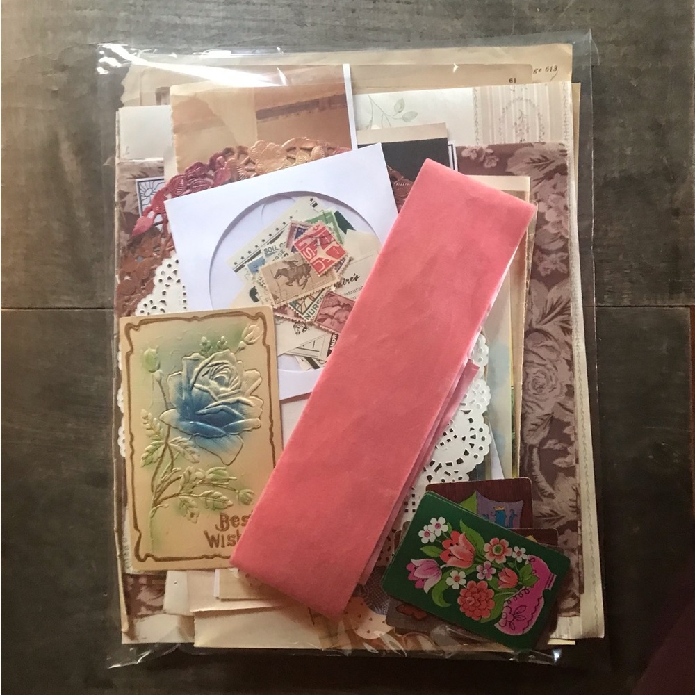 Vintage Paper Ephemera Pack - Set of 75+ Assort Pcs, Junk Journals, Happy Mail